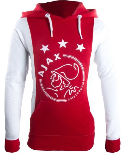 Ajax Sweater Hooded Unisex Wit/rood Maat S