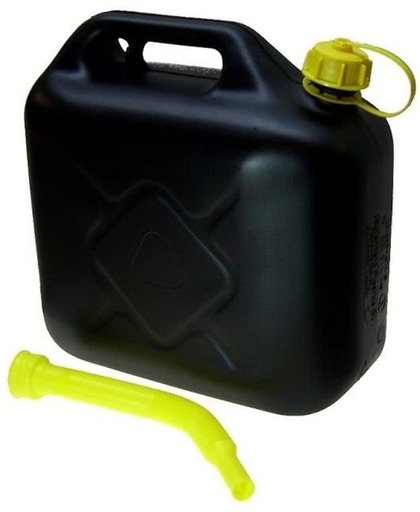 Jerrycan zwart - 5 liter - inclusief schenktuit