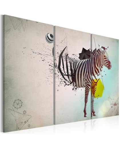 Schilderij - zebra - abstractie