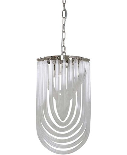 Light & Living Hanglamp  ARABELLA 3L E14 Ø30x54 cm  -  glas helder+nikkel