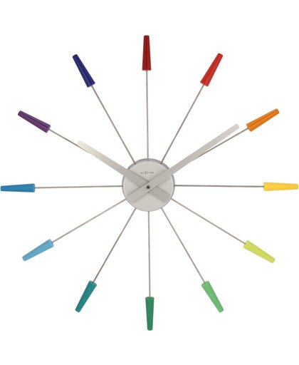 NeXtime Plug Inn - Klok - Stil uurwerk - Rond - Metaal - Ø58.5 cm - Multicolor