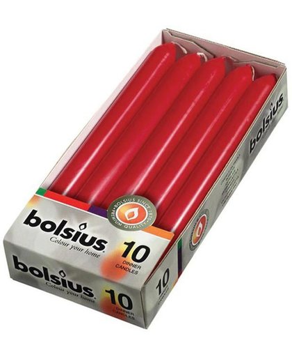Bolsius Dinerkaarsen - Wijnrood - 10 stuks