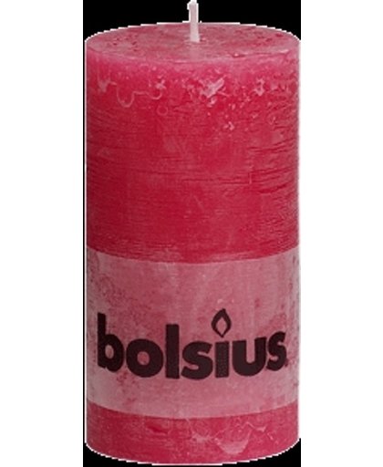Bolsius Rustieke Stompkaars - 130/68 - Fuchsia - 1 Stuk