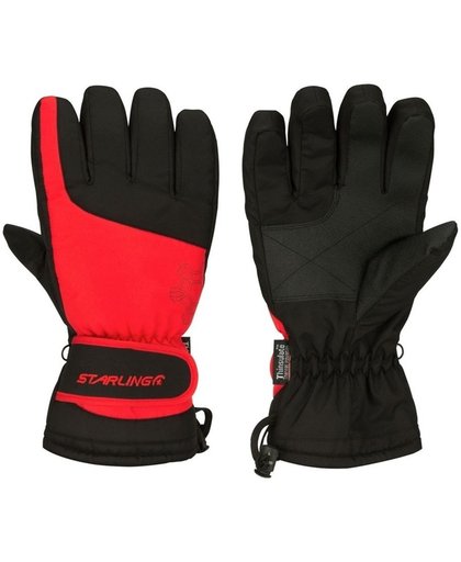 Rood/zwarte wintersport handschoenen Starling met Thinsulate vulling voor volwassenen S (7)