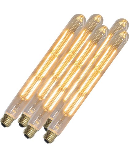 Calex Set van 5 LED langfilamentlamp buis E27 240V 4W 400lm dimbaar