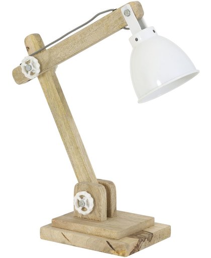 Light & Living Bureaulamp  ELMER 50x15x45 cm  -  hout naturel+wit