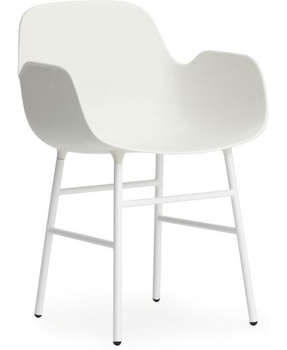 Normann Copenhagen Form Armchair stoel met stalen onderstel wit