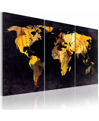 Schilderij - De Wereld kaart - drijfzand