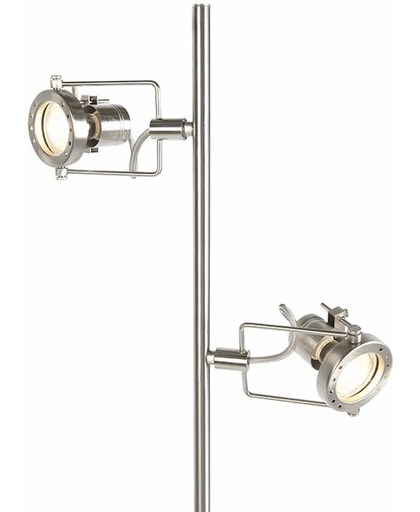 QAZQA FL Suplux - Vloerlamp - 2 lichts - H 1500 mm - staal