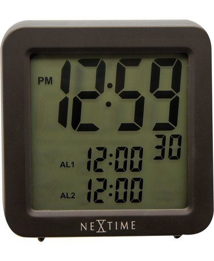 NeXtime Square Alarm Radio Controlled - Wekker - Digitaal - Vierkant - 9x9 cm - Zwart