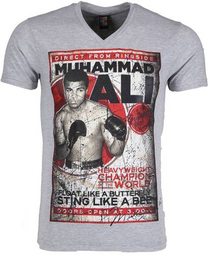 Mascherano T-shirt - Muhammad Ali - Grijs - Maat: XL