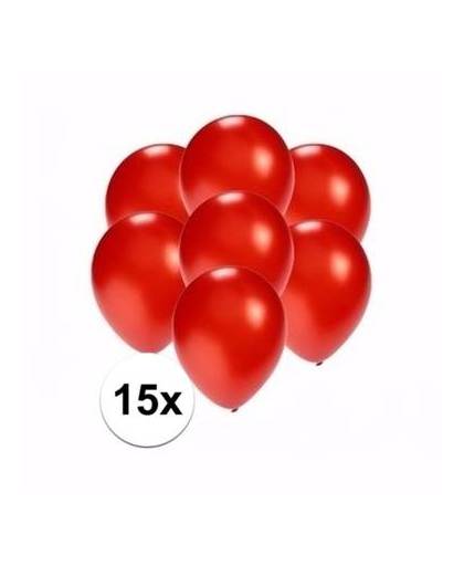 Kleine metallic rode ballonnen 15 stuks
