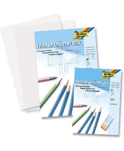 Transparant papier overtrekpapier Folia A4 blok á 25vel