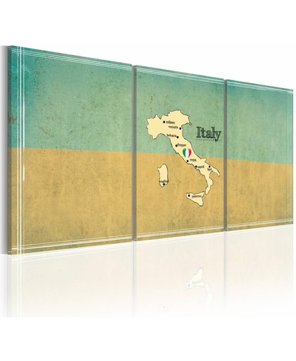 Schilderij - landkaart: Italië