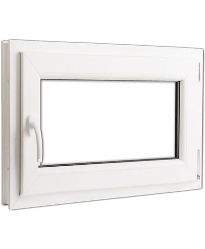 vidaXL PVC raam met dubbel glas en handvat links 800 x 600 mm