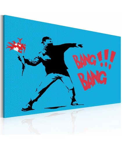 Schilderij - Bang bang!  Banksy