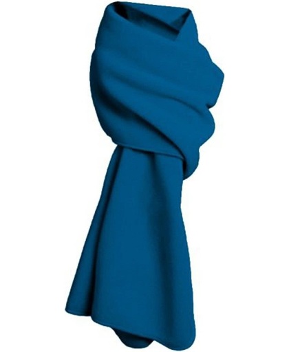 Lange kobalt blauwe fleece sjaal
