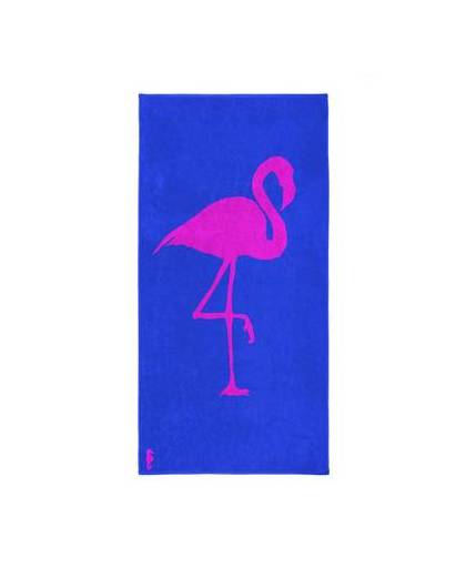 Seahorse Flamingo strandlaken - 100 x 180 cm - Cobalt