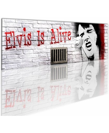 Schilderij - Elvis leeft!, Banksy  120x40cm