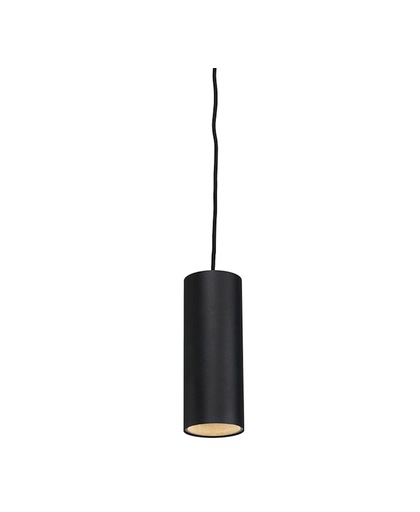 QAZQA Tubo 1 - Minimalistische hanglamp - 1 Lichts - Ø10 cm - zwart