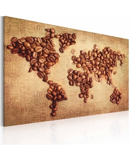 Schilderij - Koffie uit de hele wereld