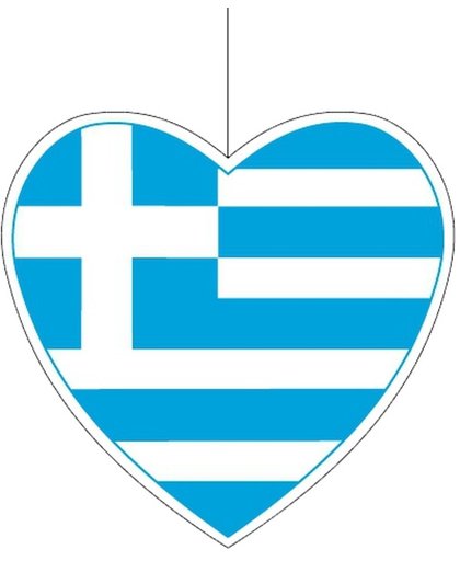 Decoratie hart Griekenland 30 cm