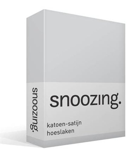 Snoozing - Katoen-satijn - Hoeslaken - Eenpersoons - 90x220 cm - Grijs