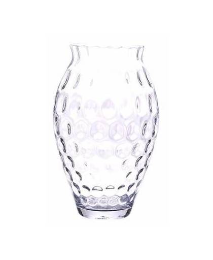 Bloemenvaas glas met reli?f 35 cm