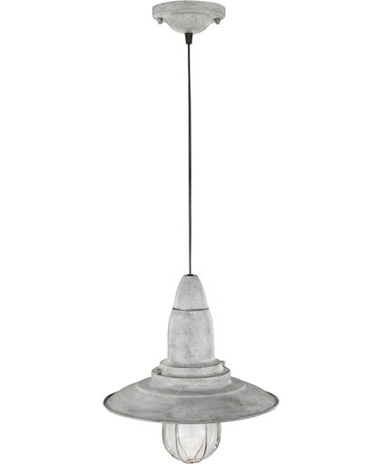 TRIO, Hanglamp, Fisherman 1xE27, max.28,0 W Glas, Transparant helder, Armatuur: Metaal, antiek grijs Ø:32,0cm, H:150,0cm