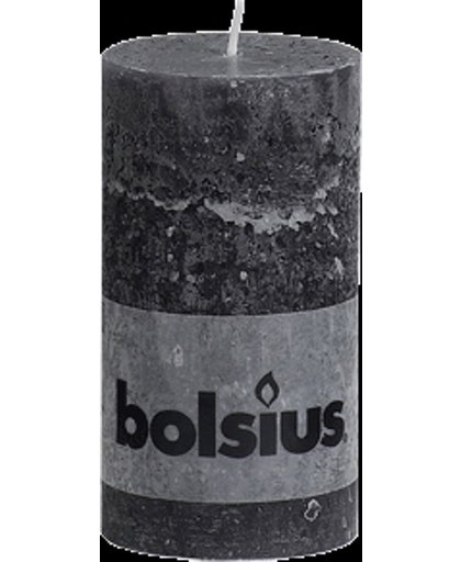 Bolsius Rustieke Stompkaars - 130/68 - Antraciet - 1 Stuk