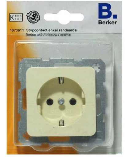 BERKER M2 stopcontact enkel randaarde, inbouw | CREME
