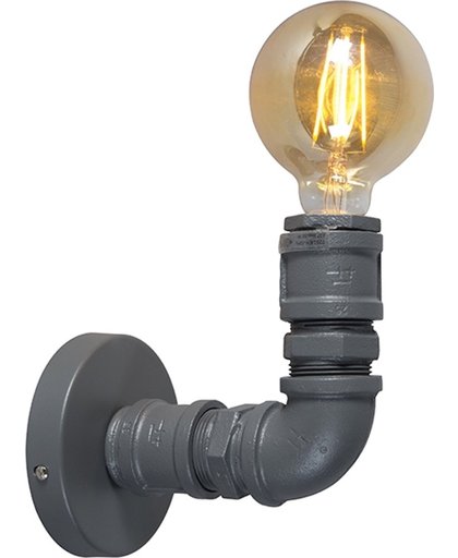 QAZQA Plumber 1 - Wandlamp - 1 lichts - mm - grijs