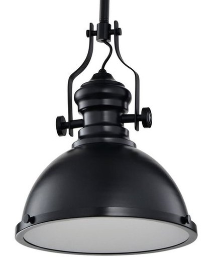 Vintage Industriële Hanglamp Zwart Met Diffuser 32cm