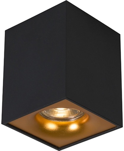 QAZQA Quba Delux - Plafond spot - 1 lichts - 85 mm - zwart
