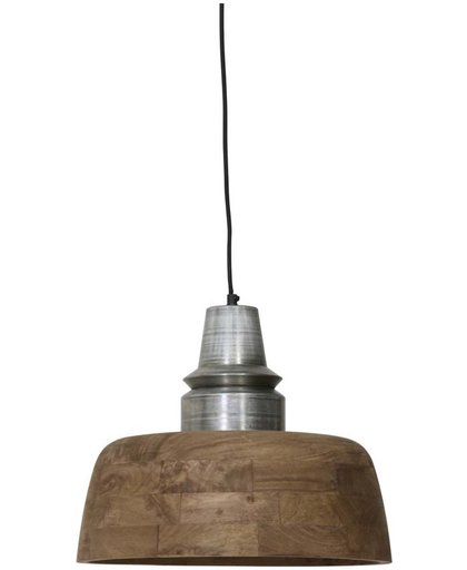Light & Living Hanglamp  MARGA Ø40x33 cm  -  hout weather barn+kop antiek zilver