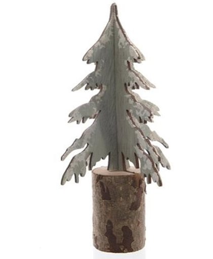 Kerstboom op stam hout 12x22,5cm