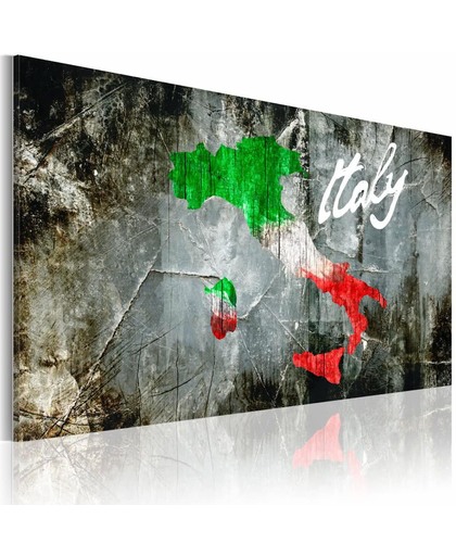Schilderij - Artistieke kaart van Italië