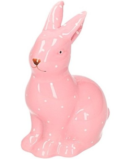 Roze haas/konijn dierenbeeldje 10 cm