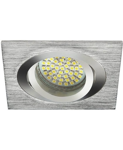 Eco-LED - Inbouwspot - Vierkant - Kantelbaar - Brushed Aluminium