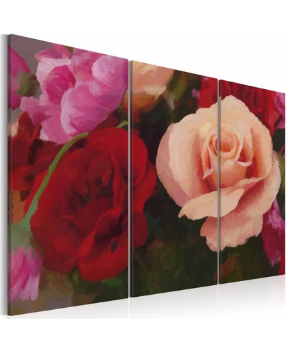 Schilderij - Perfectie op canvas, rozen