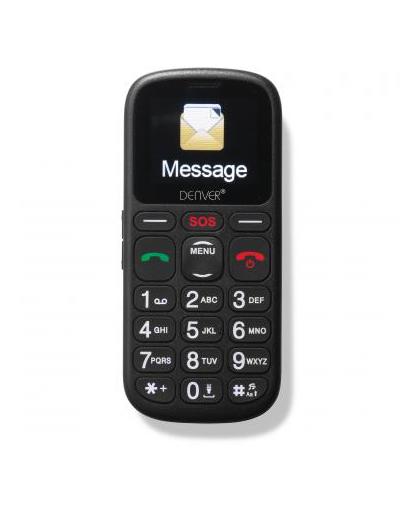 Denver Electronics GSP-120 mobiele telefoon 4,5 cm (1.77") 78 g Zwart Seniorentelefoon
