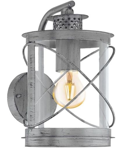 EGLO Vintage Hilburn 1 - Buitenverlichting - Wandlamp - 1 Lichts - Antiek Zilver
