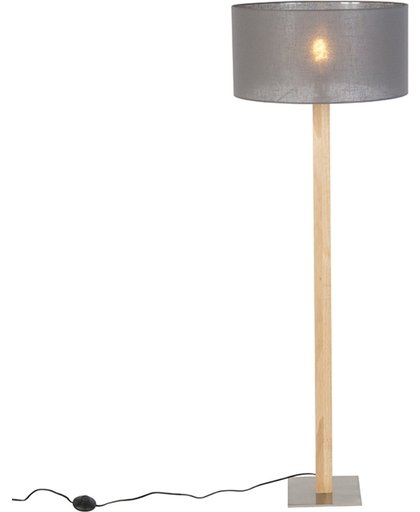 QAZQA Pillar - Vloerlamp - 1 lichts - H 1470 mm - grijs