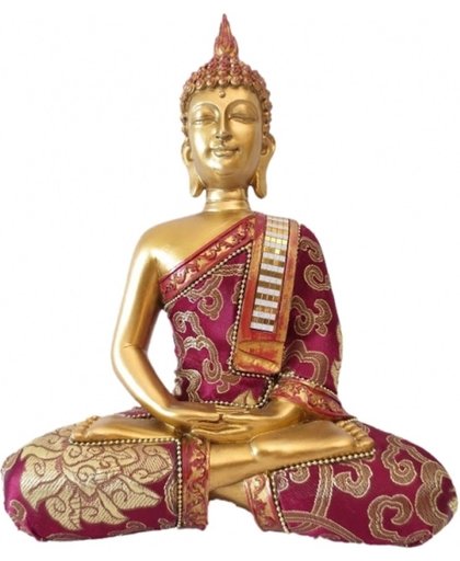 Thaise Boeddha beeldje rood 25 cm - Boeddha's beelden