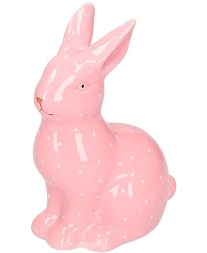 Roze haas/konijn dierenbeeldje 15 cm