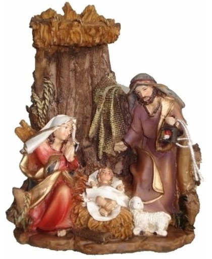 Religieus beeldje van het heilige gezin 16 cm - Jezus / Maria / Jozef - Kerst decoratie / kerststal