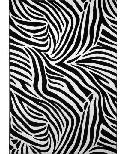 Zebra vloerkleed 160cm x 225cm zwart - Robin Design