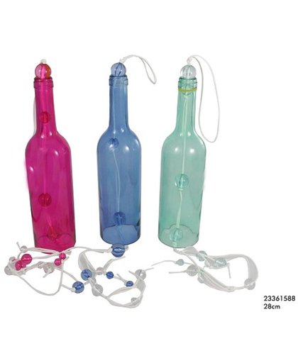 Glazen fles met hanger 28cm assorti levering