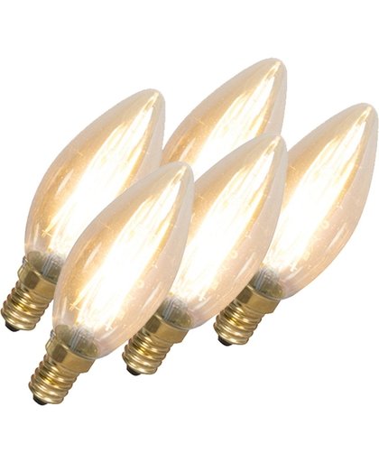 Calex Set van 5 LED filament kaarslamp E14 240V 3,5W 200lm dimbaar