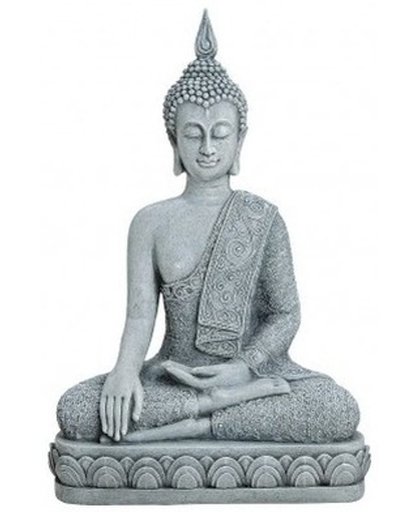 Boeddha beeld grijs 39 cm van polystone